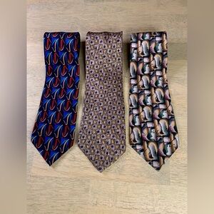 VTG 90s Cocktail Collection Silk Ties Lot 3 MARTINI TEQUILA‎ SCOTCH Art To Wear